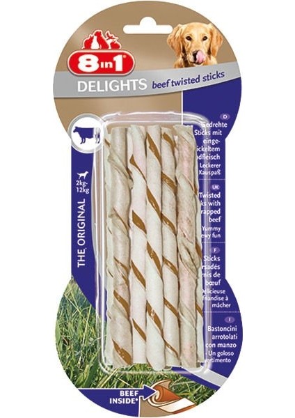 NEŞELİ KUYRUKLAR 8ın1 Delights Burgu Çubuk Köpek Ödül Kemiği Sığır Etli 55 gr