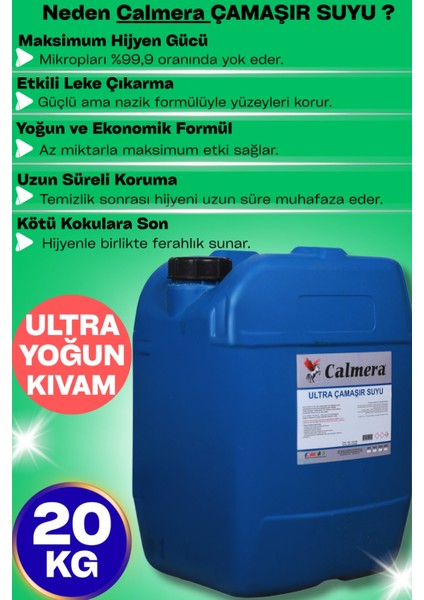Ultra Kıvamlı Çamaşır Suyu 20KG Ekstra Güçlü Formül Harika Sonuçlar fiyatları