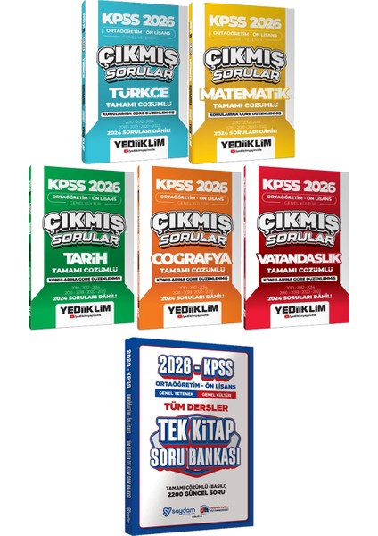 Ortaöğretim Ön Lisans Türkçe Matematik Tarih Coğ. Vat. Çıkmış - Ortaöğretim Ön Lisans Tek Kitap Soru