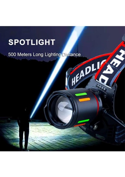 PS-2910 3000 Lümen Şarjlı Profesyonel Zoomlu Kamp Avcı Balıkçı Kafa Lambası Feneri