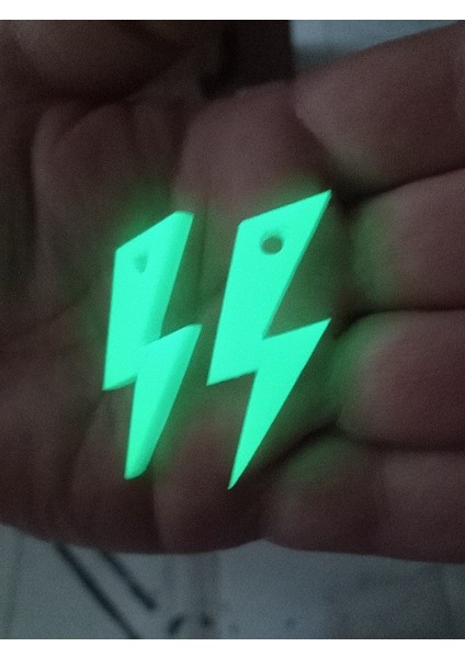 Fosforlu 22 cm Duvar Saati Karanlıkta Parlayan Fosforlu Küpe Zincirli Kolye Seti modelleri