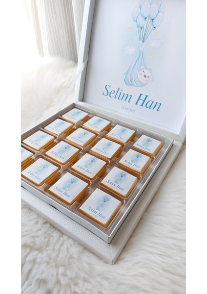 Kişiye Özel Doğum Günü Yeni Doğan Mevlid Çikolatası 48 Adet Madlen Çikolata fiyatları