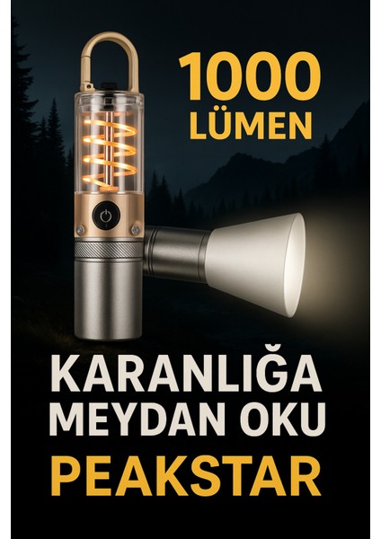 PS-8915 1000 Lümen XHP50 LED Şarjlı El ve Kamp Feneri Güçlü Su Geçirmez Outdoor Aydınlatma