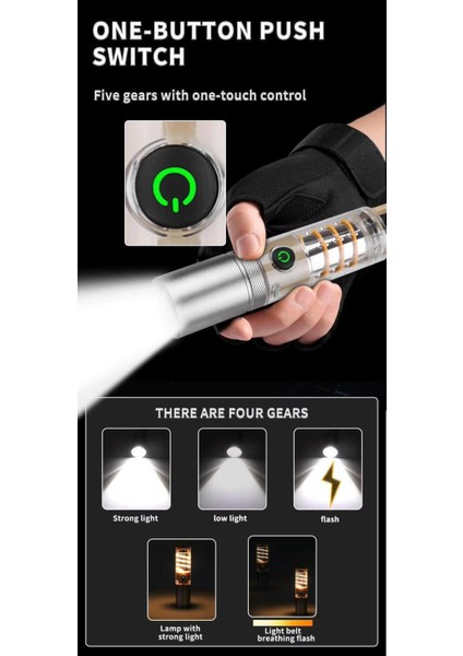 PS-8915 1000 Lümen XHP50 LED Şarjlı El ve Kamp Feneri Güçlü Su Geçirmez Outdoor Aydınlatma indirimleri