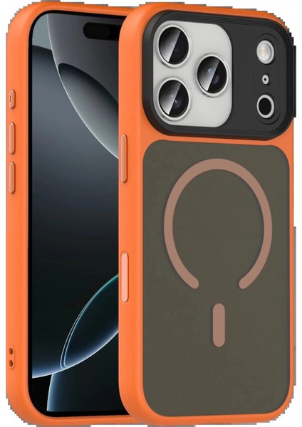 Apple iPhone 17 Pro Megane Magsafe Kapak - Turuncu