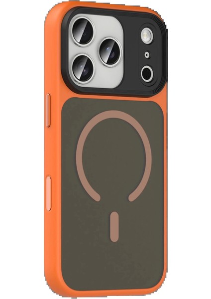 Apple iPhone 17 Pro Max Megane Magsafe Kapak - Turuncu modelleri