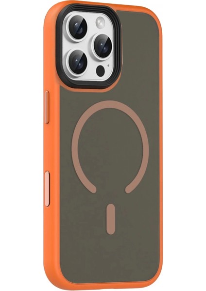 Apple iPhone 16 Pro Max Megane Magsafe Kapak - Turuncu modelleri