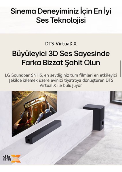 600W Güç 4.1 Kanal Ev Sinema & Soundbar Dts Virtual:x Yüksek Ses ve Kalite, Kablosuz Bluetooth Optik, HDMI ve USB Bağlantı, Al Sound Pro + Lambader