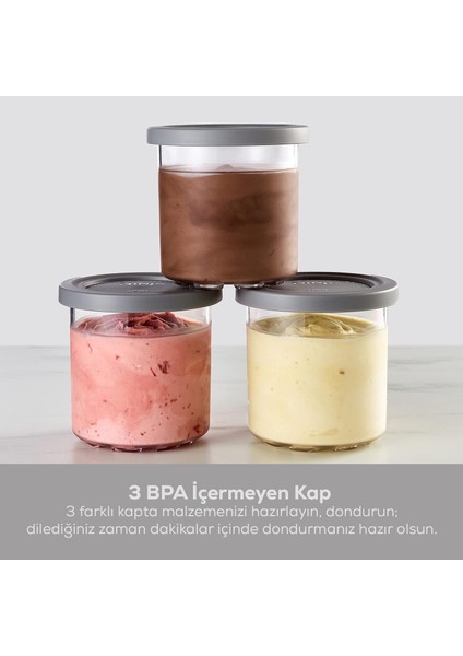 7si 1 Arada Dondurma Makinesi - Milkshake, Gelato, Bpa Içermez, Sorbe, Parçacıklı Karışım, Smoothie, Mükemmel Kıvam + Mutfak Tartısı indirimleri