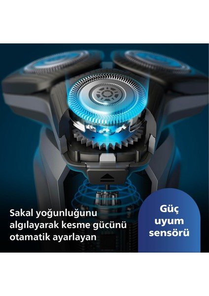 5000 Serisi Tıraş Makinesi, Sinekkaydı Tıraş, Skin Iq Teknolojisi, Islak ve Kuru Kullanım, Hassas Düzeltici Başlık + Onerous Lambader