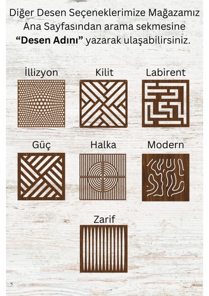 Lazer Kesim Sarkıt Paravan, Ahşap Separatör, Oda Bölücü 4'lü Panel Levha Illizyon Model