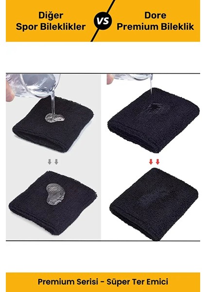 2 Adet Süper Ter Emici Premium Çift Kat Havlu Bileklik Tenis Basketbol Futbol Için Sporcu Bilekliği fiyatları