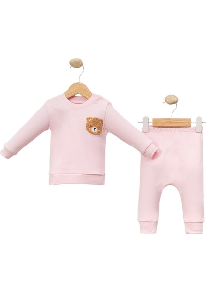 Bebek 0/1-0/3 Ay Ayıcık Nakışlı Hastane Çıkışı Yenidoğan Sweatshirt-Patiksiz Alt fiyatları