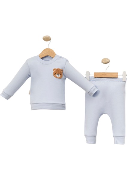 Bebek 0/1-0/3 Ay Ayıcık Nakışlı Hastane Çıkışı Yenidoğan Sweatshirt-Patiksiz Alt fiyatları