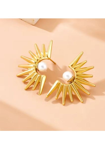 Vividcharm Inci Taşlı Güneş Tasarımlı Çelik Küpe fırsatları