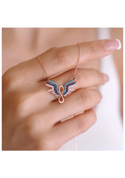 925 Ayar Sonsuzluk Melek Kanadı Gümüş Kolye fiyatları