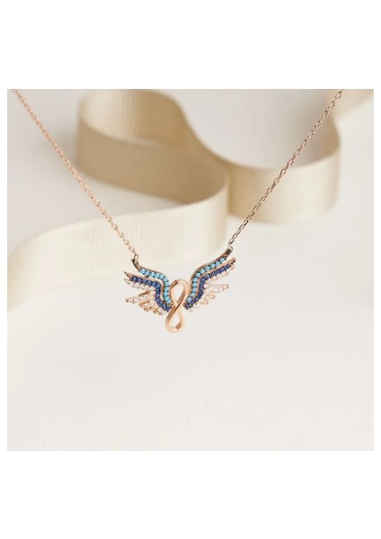 925 Ayar Sonsuzluk Melek Kanadı Gümüş Kolye modelleri