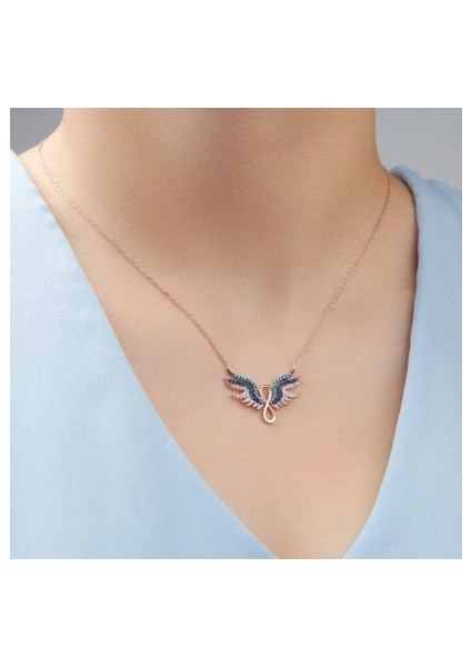 925 Ayar Sonsuzluk Melek Kanadı Gümüş Kolye fırsatları