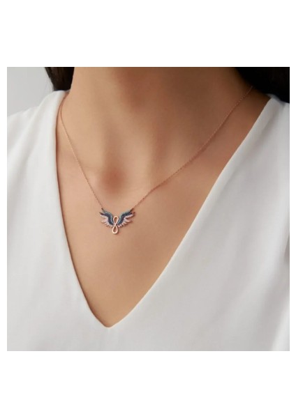 925 Ayar Sonsuzluk Melek Kanadı Gümüş Kolye indirimleri