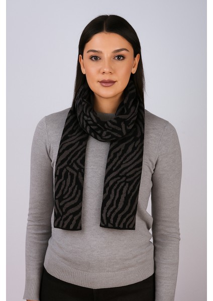 Zebra Desenli Triko Atkı