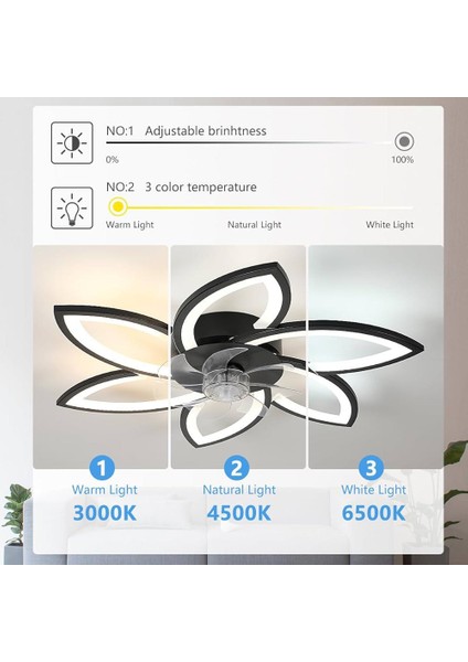 LED Işıklı Tavan Vantilatörü