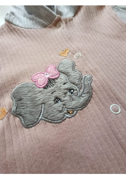 Fil Desenli Kapüşonlu Ayaklı ve Çıtçıtlı Zıbın modelleri
