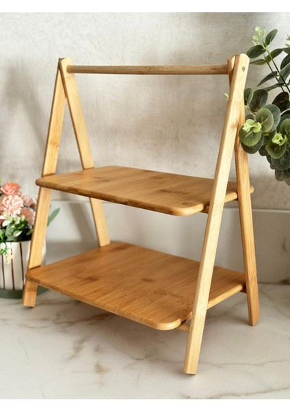 2 Katlı Bambu Servis & Sunumluk