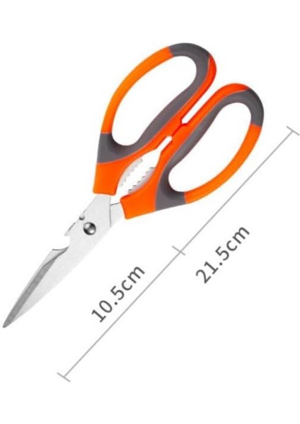 Çok Amaçlı Mutfak Makası, Paslanmaz Çelik, Et Tavuk Balık Börek Sebze Meyve Makası, Turuncu-Gri Renk fiyatları