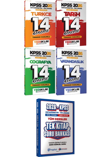 Ortaöğretim Ön Lisans Türkçe Tarih Coğrafya Vat. 14 Deneme - Ortaöğretim Ön Lisans Tek Kitap Soru