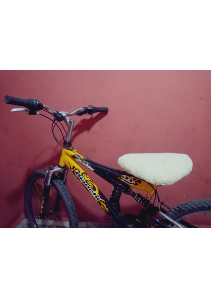 %100 Koyun Postu Bisiklet Motor Sele Kılıfı Ortopedik Koltuk Kılıfı 28X25 cm