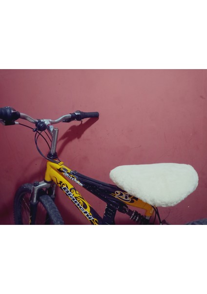 %100 Koyun Postu Bisiklet Motor Sele Kılıfı Ortopedik Koltuk Kılıfı 28X25 cm