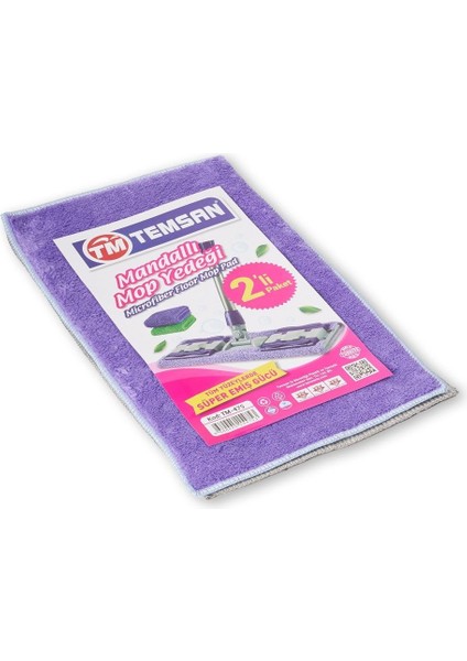 Microfiber Havlu 2'li Mandallı Mop Yedeği