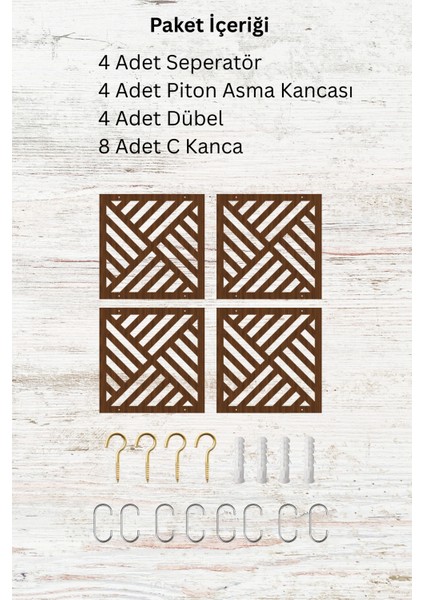 Lazer Kesim Sarkıt Paravan, Ahşap Separatör, Oda Bölücü 4'lü Panel Levha Modern Model modelleri