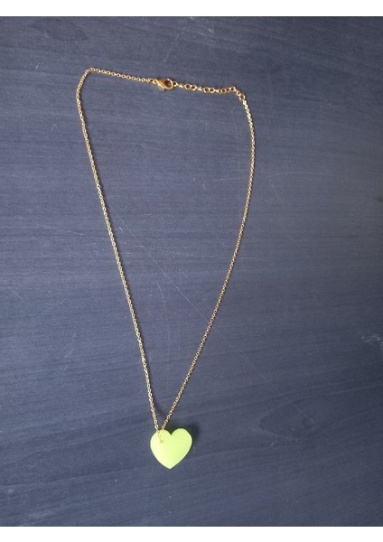 Fosforlu Eskitme 22 cm Duvar Saati Karanlıkta Parlayan Fosforlu Küpe Zincirli Kolye Seti