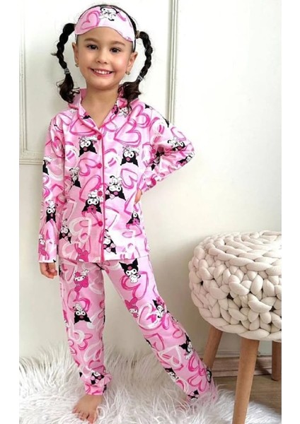 Kuromi Kız Çocuk Pijama Takımı Lila-Pembe modelleri