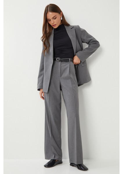 Geniş Pensli Poliviskon Palazzo Pantolon LGP0021 Antrasit modelleri