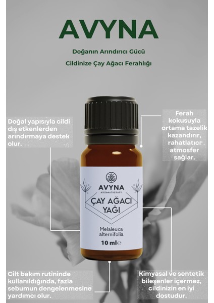Çay Ağacı Uçucu Yağı 10 ml %100 Saf ve Doğal (Tea Tree Essential Oil) - 3 Al 2 Öde fırsatları