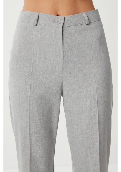 Dikişli Straight Poliviskon Pantolon LGP0023 Gri modelleri