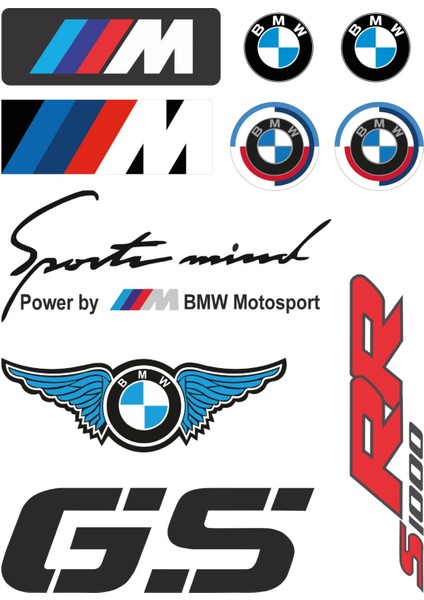 Bmw Uv Dtf Kask - Motor Sticker Seti – 10 Parça, Kabartmalı & Dayanıklı Motor Sticker