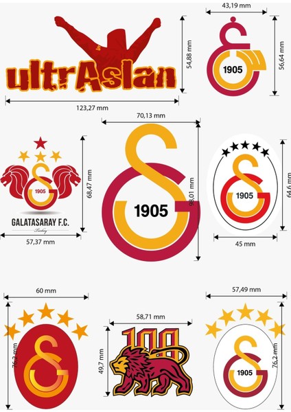 Galatasaray Uv Dtf Kask - Motor Sticker Seti – 8 Parça, Kabartmalı & Dayanıklı Motor Sticker fiyatları