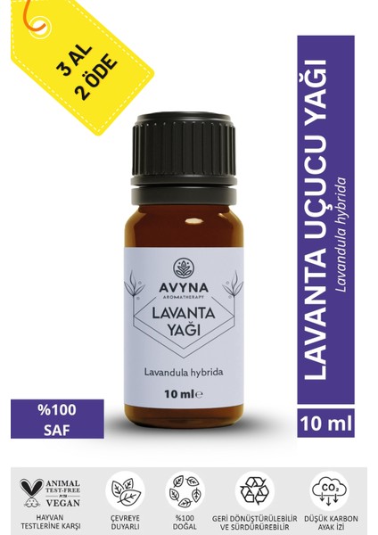 Lavanta Uçucu Yağı 10 ml Saf ve Doğal (Lavender Essential Oil) - 3 Al 2 Öde