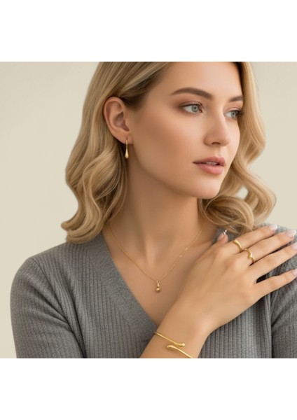 Altın Kaplama Gold 4 Lü Set Kolye Küpe Bileklik Yüzük fiyatları