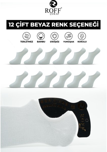 Roff Bambu Erkek Sneaker Spor Patik Çorap Dikişsiz 12’li Paket