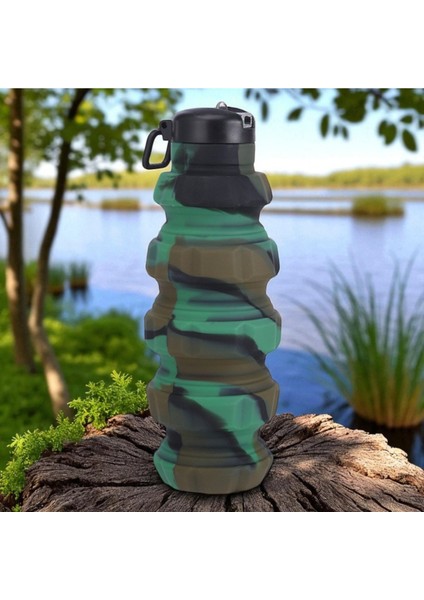 El Bombası Tasarımı Katlanabilir Portatif Silikon Su Şişesi 500 ml