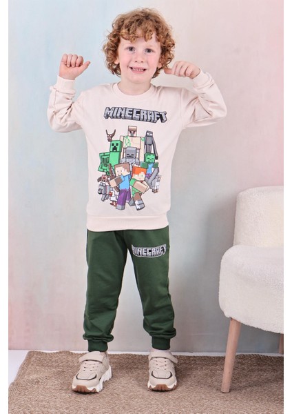 Minecraft Baskılı Erkek Çocuk Eşofman Takımı