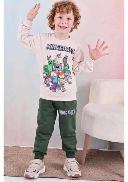 Minecraft Baskılı Erkek Çocuk Eşofman Takımı fırsatları