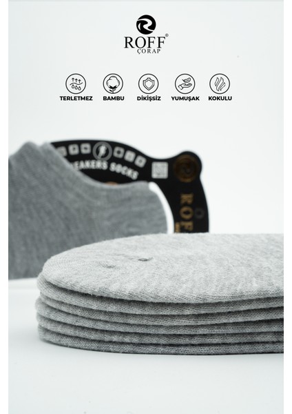 Roff Bambu Erkek Sneaker Spor Patik Çorap Dikişsiz 12’li Paket modelleri