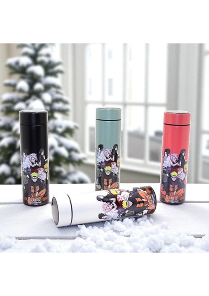 Anime Baskılı Digital Göstergeli Termos 500 ml 4 Renk Paslanmaz Çelik