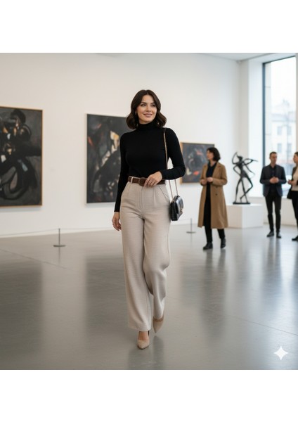 Kadın Beli Kemerli Keten Pantolon fiyatları