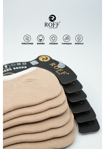 Roff Bambu Erkek Sneaker Spor Patik Çorap Dikişsiz 12’li Paket fırsatları